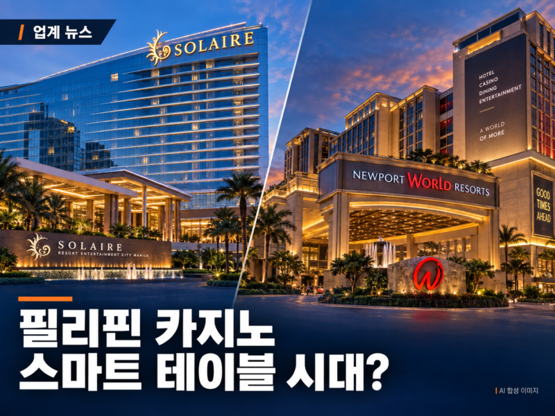 필리핀 스마트 테이블 — 솔레어·뉴포트 필리핀 카지노 스마트 테이블 뉴스 — 솔레어와 뉴포트 월드 리조트 AI 합성 이미지