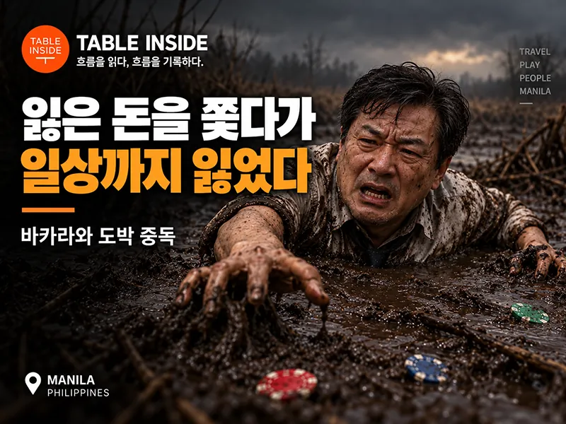 도박으로 돈을 잃고 일상이 무너진 사람을 표현한 도박 중독 경고 썸네일